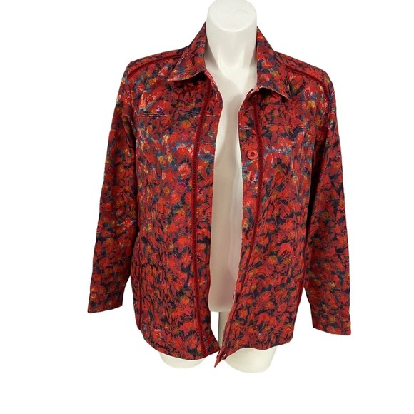 Coldwater Creek Blazer Womens 2X Reversible Jacket Harvest Work Office Red Fall - Picture 8 of 14